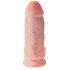 King Cock 9 Chubby - vakuumska čašica, testikularni dildo (23cm) - prirodan 