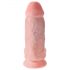 King Cock 9 Chubby - dildo s testisima i vakuumskim postoljem (23 cm) - prirodna boja