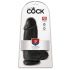 King Cock 9 Chubby - vakuumska čašica, testikularni dildo (23 cm) - crni 