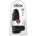 King Cock 9 Chubby - dildo s testisima i sa prianjajućom bazom (23 cm) - crni