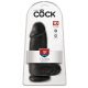 King Cock 9 Chubby - vakuumska čašica, testikularni dildo (23 cm) - crni 