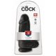 King Cock 9 Chubby - dildo s vakuum bazom, s testisima (23 cm) - crni