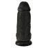 King Cock 9 Chubby - vakuumska čašica, testikularni dildo (23 cm) - crni 