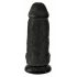 King Cock 9 Chubby - dildo s vakuum bazom, s testisima (23 cm) - crni