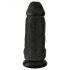 King Cock 9 Chubby - dildo s testisima i sa prianjajućom bazom (23 cm) - crni