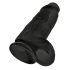 King Cock 9 Chubby - vakuumska čašica, testikularni dildo (23 cm) - crni 