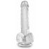 King Cock Clear 6 - mali dildo sa vakuumom, testis (15 cm) 