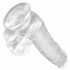 King Cock Clear 6 - mali dildo sa vakuumom, testis (15 cm) 