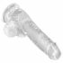 King Cock Clear 6 - mali dildo sa vakuumom, testis (15 cm) 