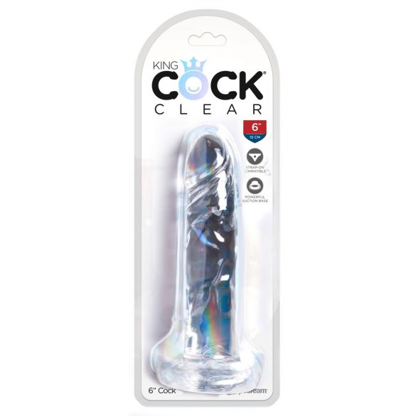 King Cock Clear 6 - vakuumski dildo (15 cm) 