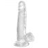 King Cock Clear 7 - vakuumska čašica, dildo za testise (18 cm) 