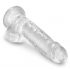 King Cock Clear 7 - vakuumska čašica, dildo za testise (18 cm) 