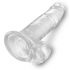 King Cock Clear 7 - vakuumska čašica, dildo za testise (18 cm) 