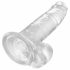 King Cock Clear 7 - vakuumska čašica, dildo za testise (18 cm) 