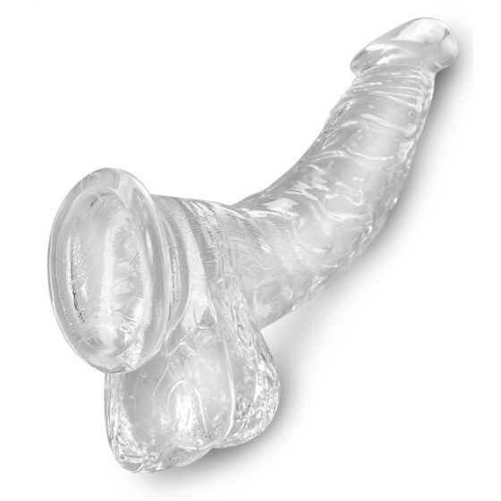 King Cock Clear 7.5 - vakuumska čašica, dildo za testise (19 cm)