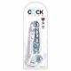 King Cock Clear 8 - vakuumska čašica, dildo za testise (20 cm) 