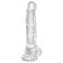 King Cock Clear 8 - vakuumska čašica, dildo za testise (20 cm) 