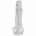 King Cock Clear 8 - vakuumska čašica, dildo za testise (20 cm) 