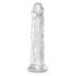 King Cock Clear 8 - vakuumska čašica, veliki dildo (20 cm) 