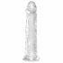 King Cock Clear 8 - dildo s vakuumskim postoljem, veliki (20 cm)