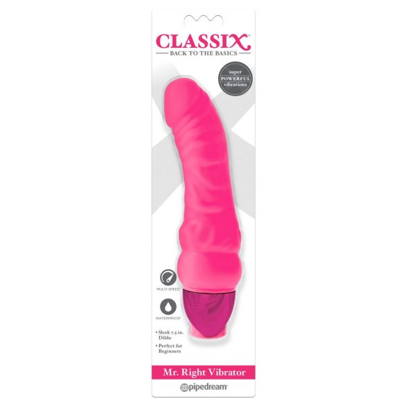 Classix Mr. Right - početnik, silikonski vibrator za penis (ružičasti) 