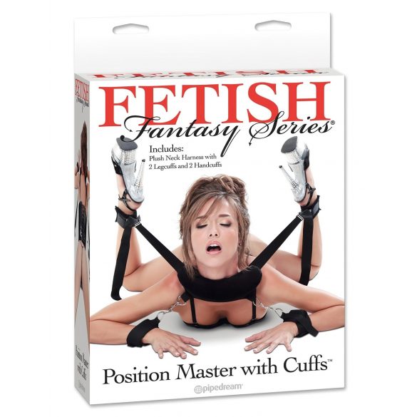 Fetish Position Master - set za vezanje s lisicama (crno) 