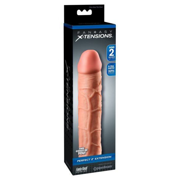 X-TENSION Perfect 2 - realističan omotač penisa (20,3 cm) - prirodan 