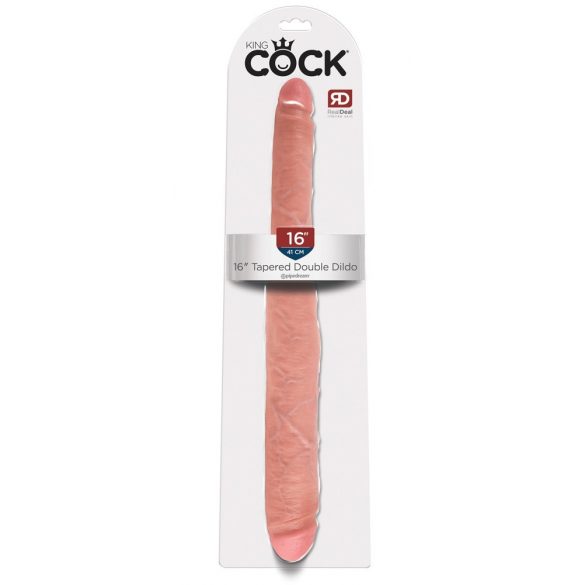 King Cock 16 Tapered - realistični dupli dildo (41cm) - prirodan 