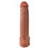 King Cock 15 - vakuumska čašica, testis, ogromni dildo (38 cm) - tamno prirodno 