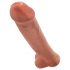 King Cock 15 - ogroman dildo s testisima i s podlogom (38 cm) - tamno prirodne boje