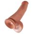 King Cock 15 - vakuumska čašica, testis, ogromni dildo (38 cm) - tamno prirodno 