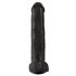 King Cock 15 - gigantski, ljepljivi, testikularni dildo (38 cm) - crni 