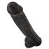 King Cock 15 - gigantski, ljepljivi, testikularni dildo (38 cm) - crni 