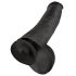 King Cock 15 - gigantski, ljepljivi, testikularni dildo (38 cm) - crni 