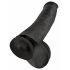 King Cock 15 - crni dildo s testisima i s vakuumskim postoljem (38 cm)