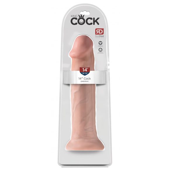 King Cock 14 - vakuum, veliki dildo (36cm) - prirodni 