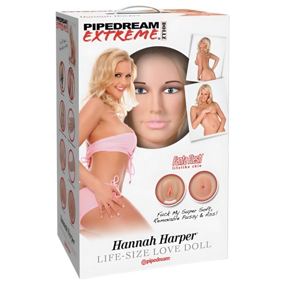 Pipedream Hannah Harper - gumena dama u prirodnoj veličini s 3D licem  