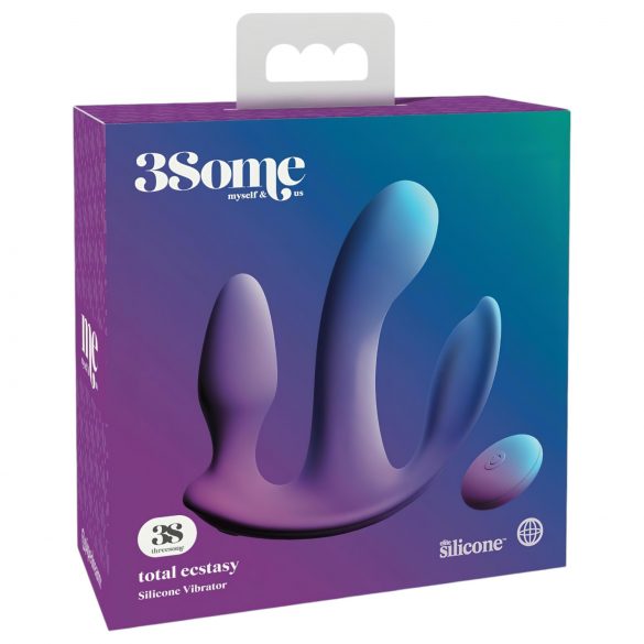 3Some total ecstasy - punjivi, radio trostruki vibrator (ljubičasti) 