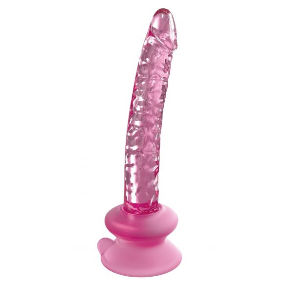 Icicles br. 86 - stakleni dildo s penisom (roza) 