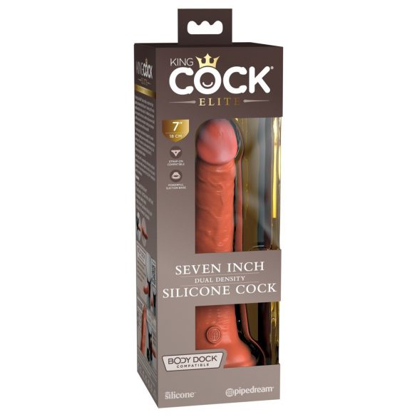 King Cock Elite 7 - realističan dildo (18 cm) - tamno prirodan 