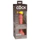 King Cock Elite 6 - realistični vibrator s vakuumom 15 cm (tamno prirodni) 