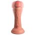 King Cock Elite 6 - realistični vibrator s vakuumom 15 cm (tamno prirodni) 