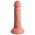 King Cock Elite 6 - realistični vibrator s vakuumom 15 cm (tamno prirodni) 