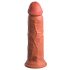 King Cock Elite 8 - realistični vibrator s vakuumom 20 cm (tamno prirodni) 