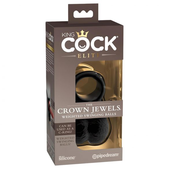 King Cock Elite Crown Jewels - dodatak za strap-on dildoa (crni)