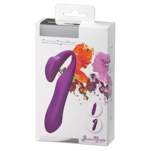 BeauMents Come2gether - vodootporni vibrator za par na baterije (ljubičasti) 