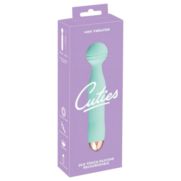 Cuties Mini Wand - punjivi, vodootporni vibrator za masažu (zeleni) 