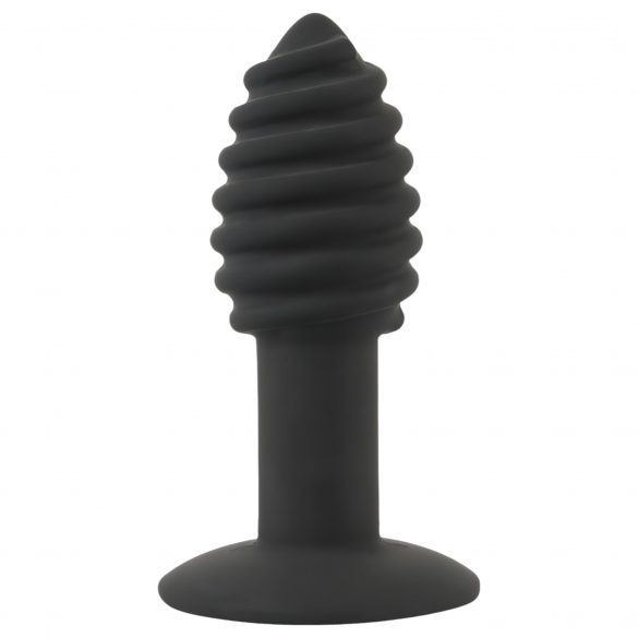 Black Velvet Twist - punjivi, silikonski analni vibrator (crni) 