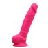 Silexd 8 - fleksibilni, ljepljivi, vibrator za testise - 20 cm (ružičasti) 