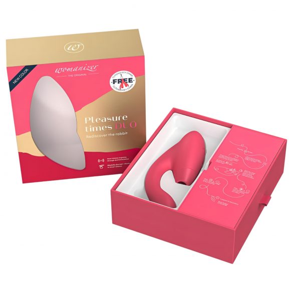 Womanizer Duo - vodootporni vibrator G-točke i stimulator klitorisa (koraljni) 